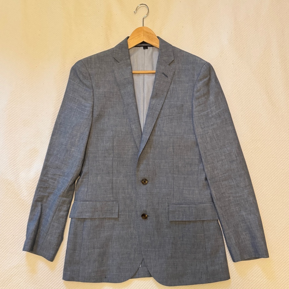 J. Crew Ludlow suit jacket in Italian Wool-Linen size 36R Blue Gray